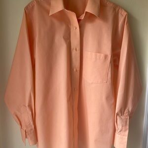 FoxCroft Blouse Coral Size 6 Wrinkle Free Classic Shirt Button Up Collared